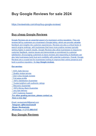 Buy Google Reviews for sale 2024