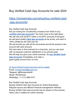 Buy Verified Cash App Accounts for sale 2024