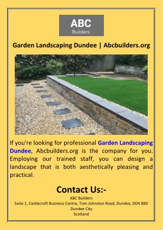 Garden Landscaping Dundee  Abcbuilders.org