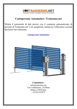 Contapersone Automatico  Transenne.net