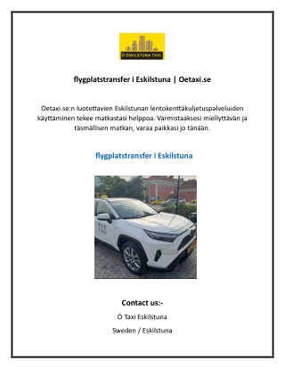 flygplatstransfer i eskilstuna oetaxi se