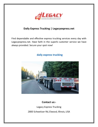 daily express trucking legacyexpress net