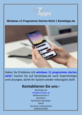 Windows 11 Programme Starten Nicht  Bestetipps.de