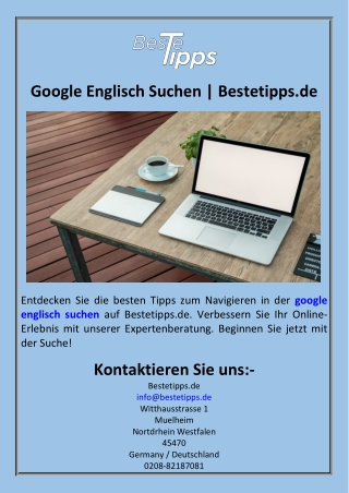 Google Englisch Suchen  Bestetipps.de