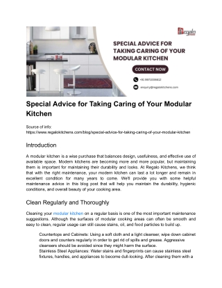 special advice for taking caring of your modular