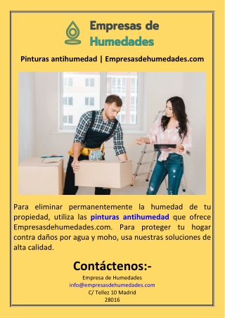 Pinturas antihumedad  Empresasdehumedades.com