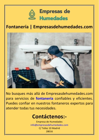 Fontanería  Empresasdehumedades.com