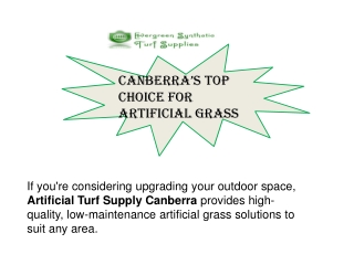 Canberra’s Top Choice for Artificial Grass