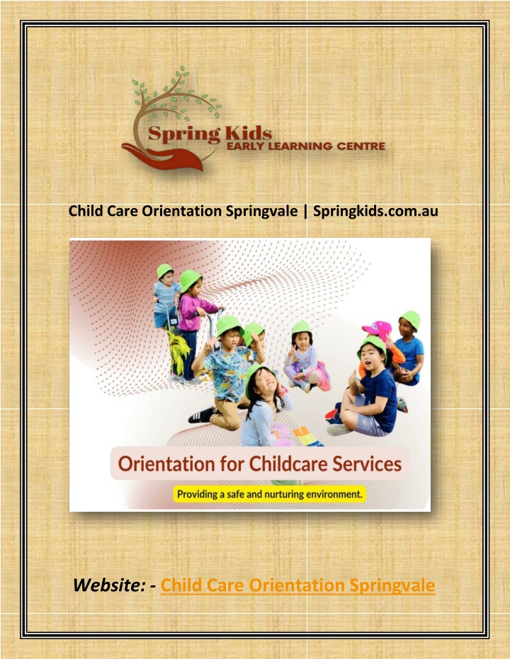 child care orientation springvale springkids