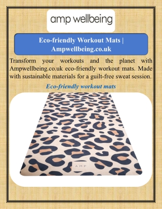 Eco-friendly Workout Mats   Ampwellbeing.co.uk