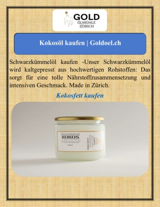 Kokosöl kaufen Goldoel.ch