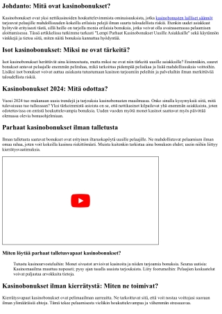 Lempi Parhaat Kasinobonukset Uusille Asiakkaille