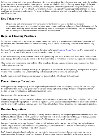 to keep your taping tools in top shape clean them