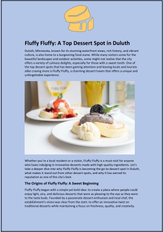 Fluffy Fluffy: A Top Dessert Spot in Duluth