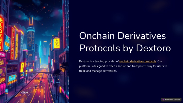 onchain derivatives protocols by dextoro