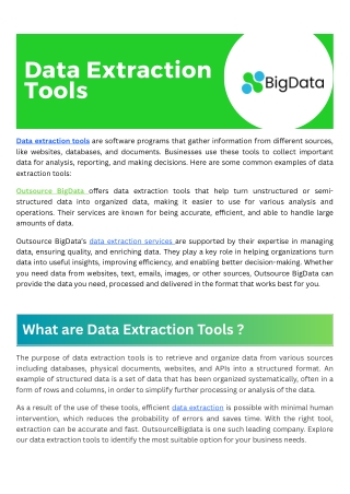 What are data extraction tools why its used