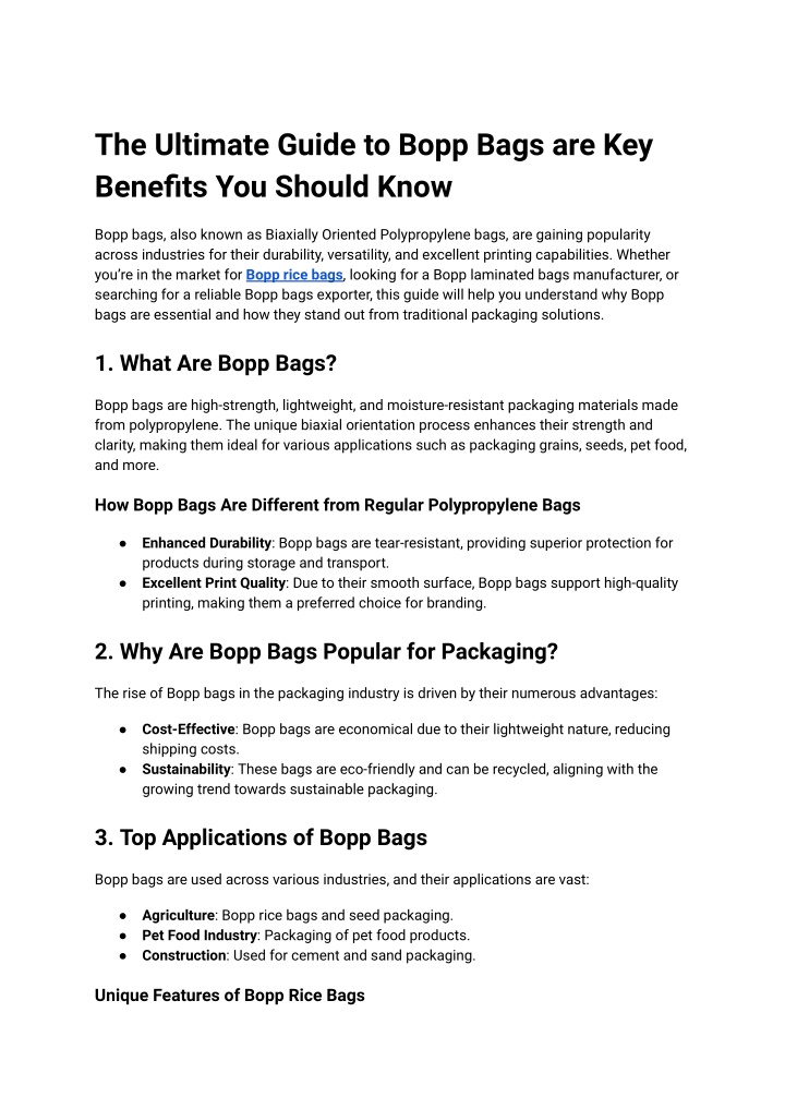 the ultimate guide to bopp bags are key benefits