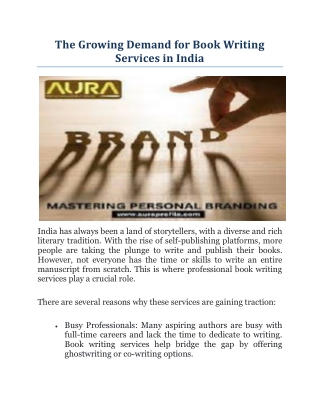 The Growing Demand for Book Writing Services in India