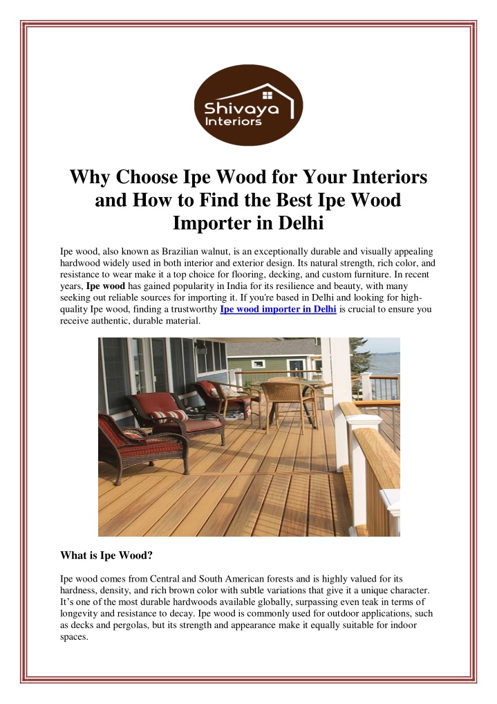 why choose ipe wood for your interiors