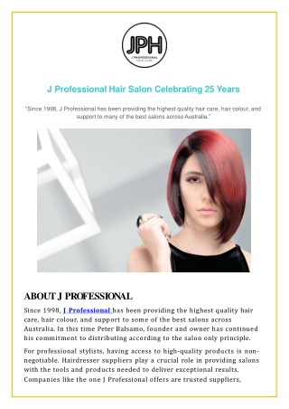 About J Professional Hair Salon