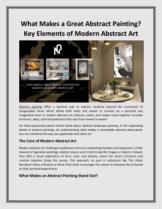 what makes a great abstract painting key elements