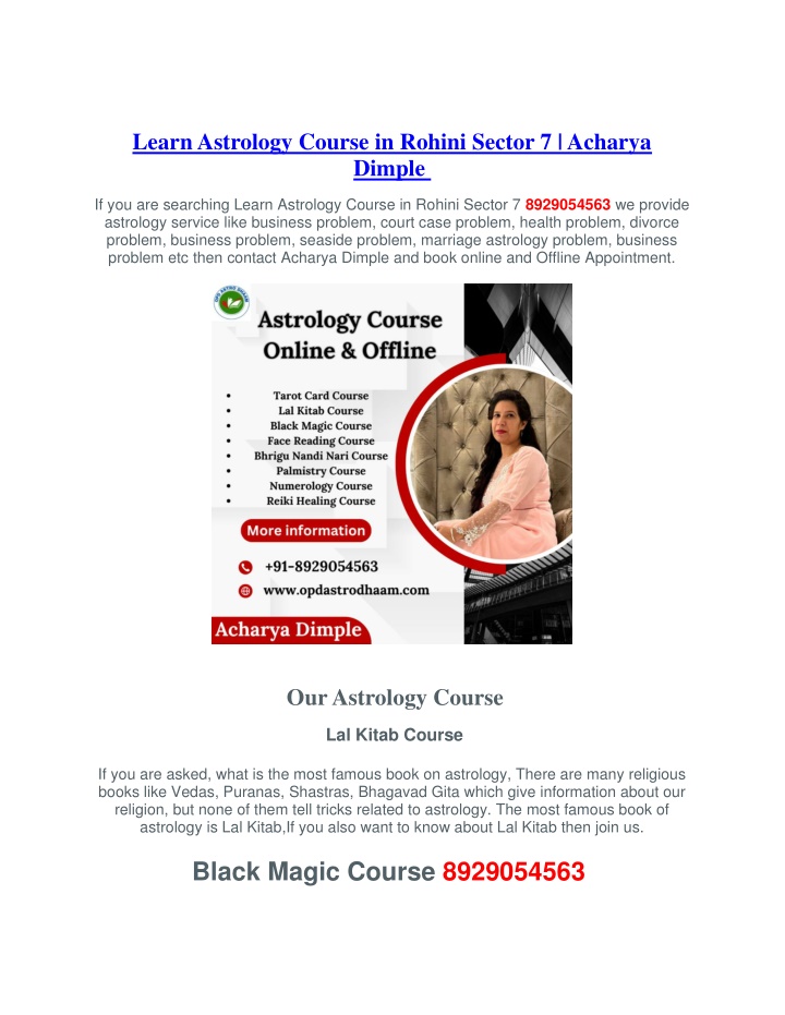 learn astrology course in rohini sector 7 acharya