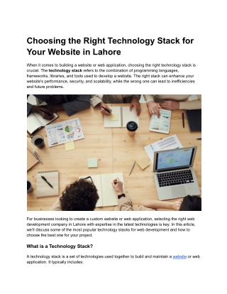 choosing the right technology stack for your