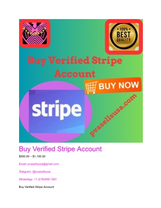 Buy Verified  USA UK  Stripe Account