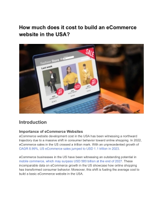 how much does it cost to build an ecommerce