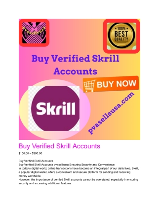 Buy Verified  USA UK  Skrill Accounts