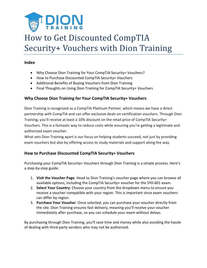 how to get discounted comptia security vouchers