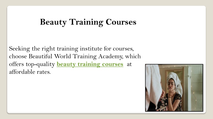 beauty training courses