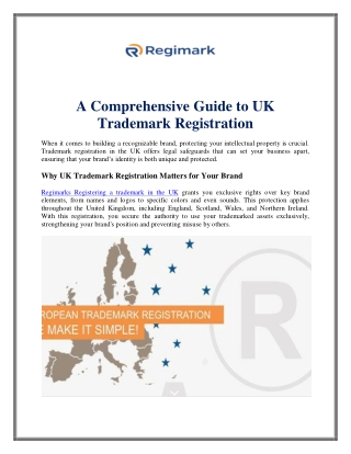 A Comprehensive Guide to UK Trademark Registration