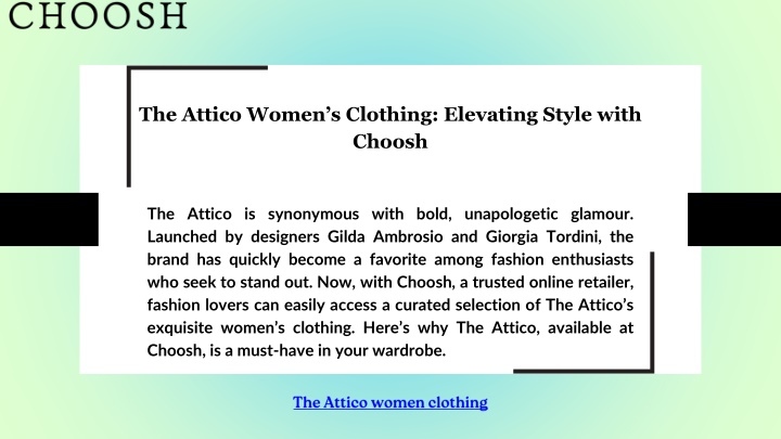 the attico women s clothing elevating style with