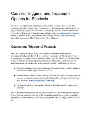 causes triggers and treatment options