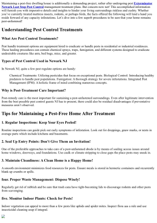 “Tips for Maintaining a Pest-Free Home After Treatment”