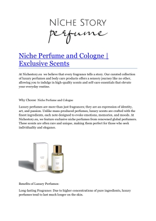 niche perfume and cologne exclusive scents