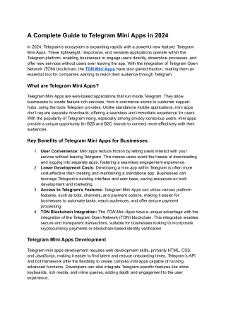 A Complete Guide to Telegram Mini Apps in 2024