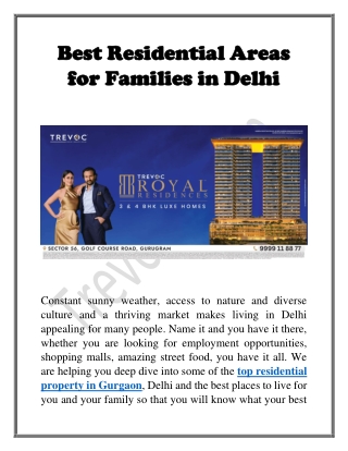 Best Residential Areas for Families in Delhi