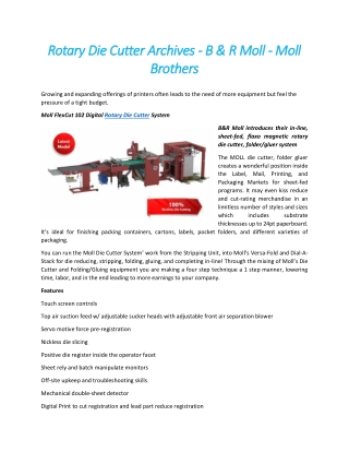 Rotary Die Cutter Archives - B & R Moll - Moll Brothers