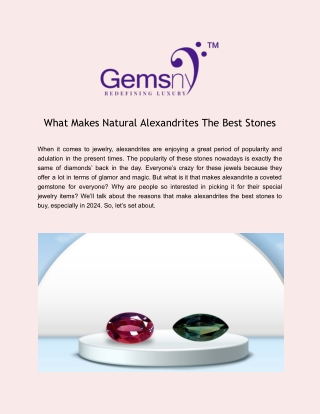 What Makes Natural Alexandrites The Best Stones