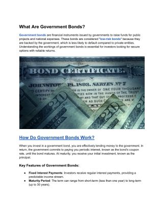what are government bonds
