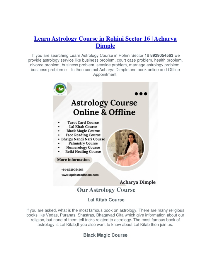 learn astrology course in rohini sector