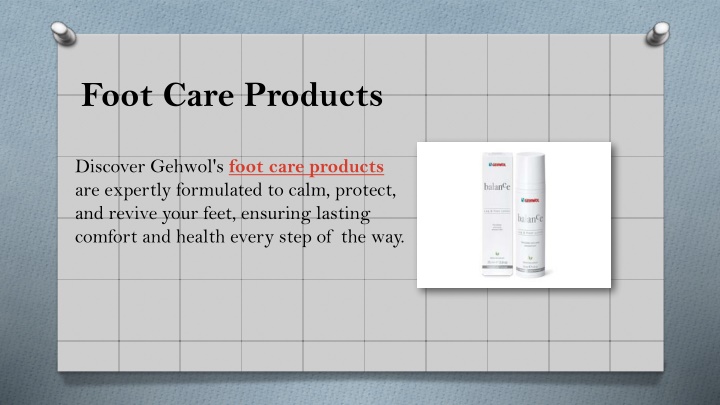 foot care products