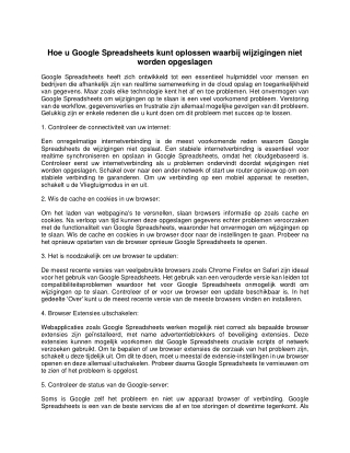 Hoe u Google Spreadsheets kunt oplossen waarbij wijzigingen niet worden opgeslag