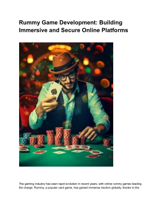 Rummy Game Development: Building Immersive and Secure Online Platforms
