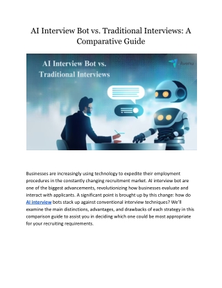 AI Interview Bot vs. Traditional Interviews_ A Comparative Guide