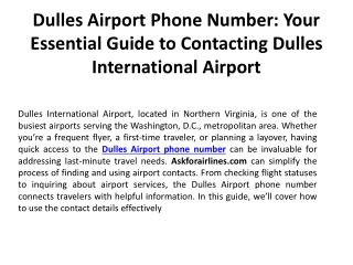 dulles airport phone number your essential guide to contacting dulles international airport
