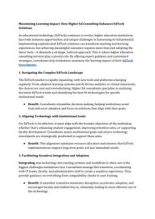 maximizing learning impact how higher