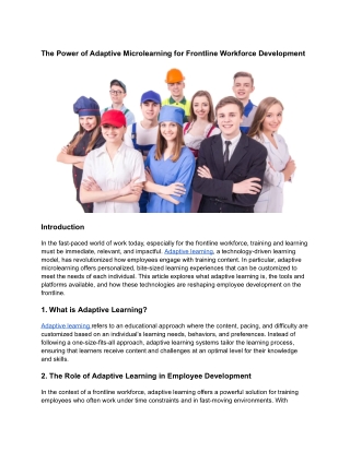 the power of adaptive microlearning for frontline